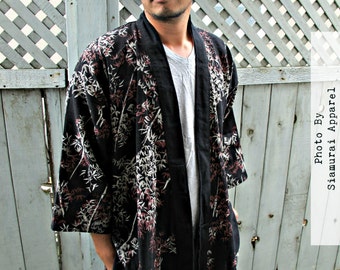 Hojas de bambú japonés Samurai Noragi chaqueta abrigo para damas y hombres kimono hanten