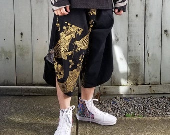 Golden Sakura koi Elite Waist Tied Samurai Pants