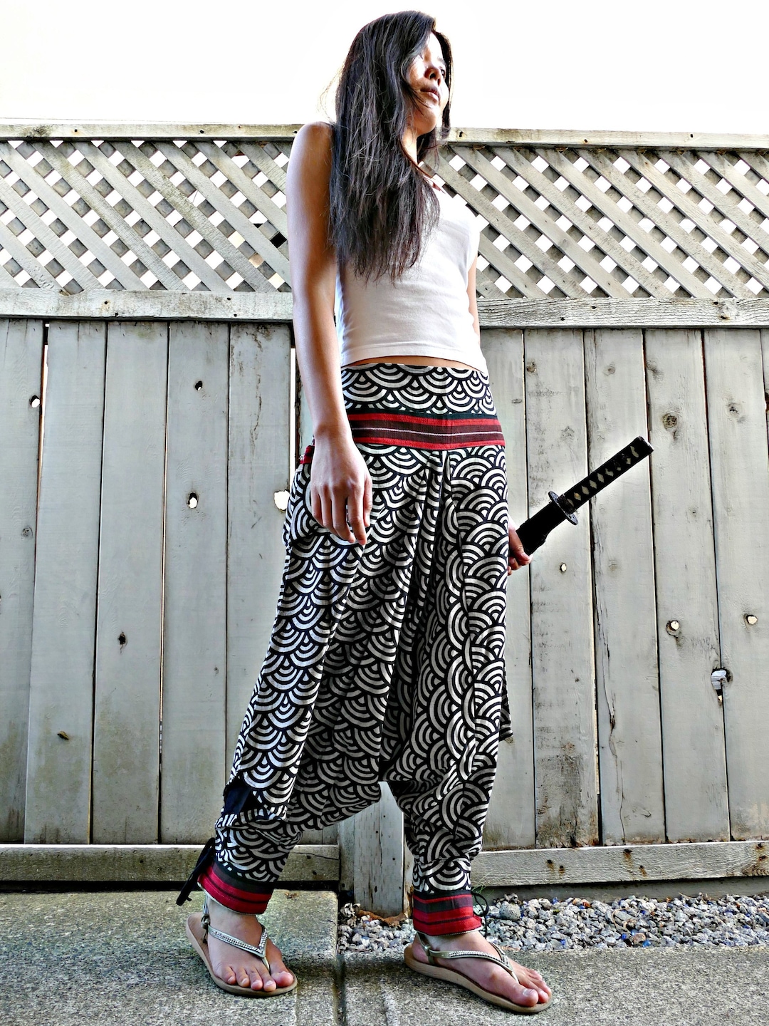 Traditional Sashiko Waves Tribal Warrior Harem Pants - Etsy