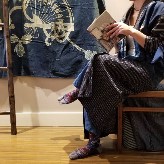 Shima Zanshi Kasuri Indigo Boro Noragi Jacket