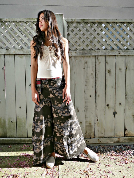 Pantalon large Naka a fleurs de cerisier Etsy France