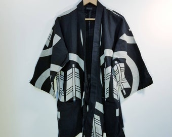 XXL Arrows Crest Japanese Samurai Kimono Noragi Jacket