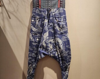 Navy Dragon Naka Long Ninja Pants