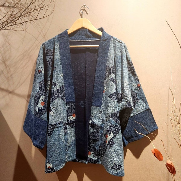 Indigo Bunny haori jacket