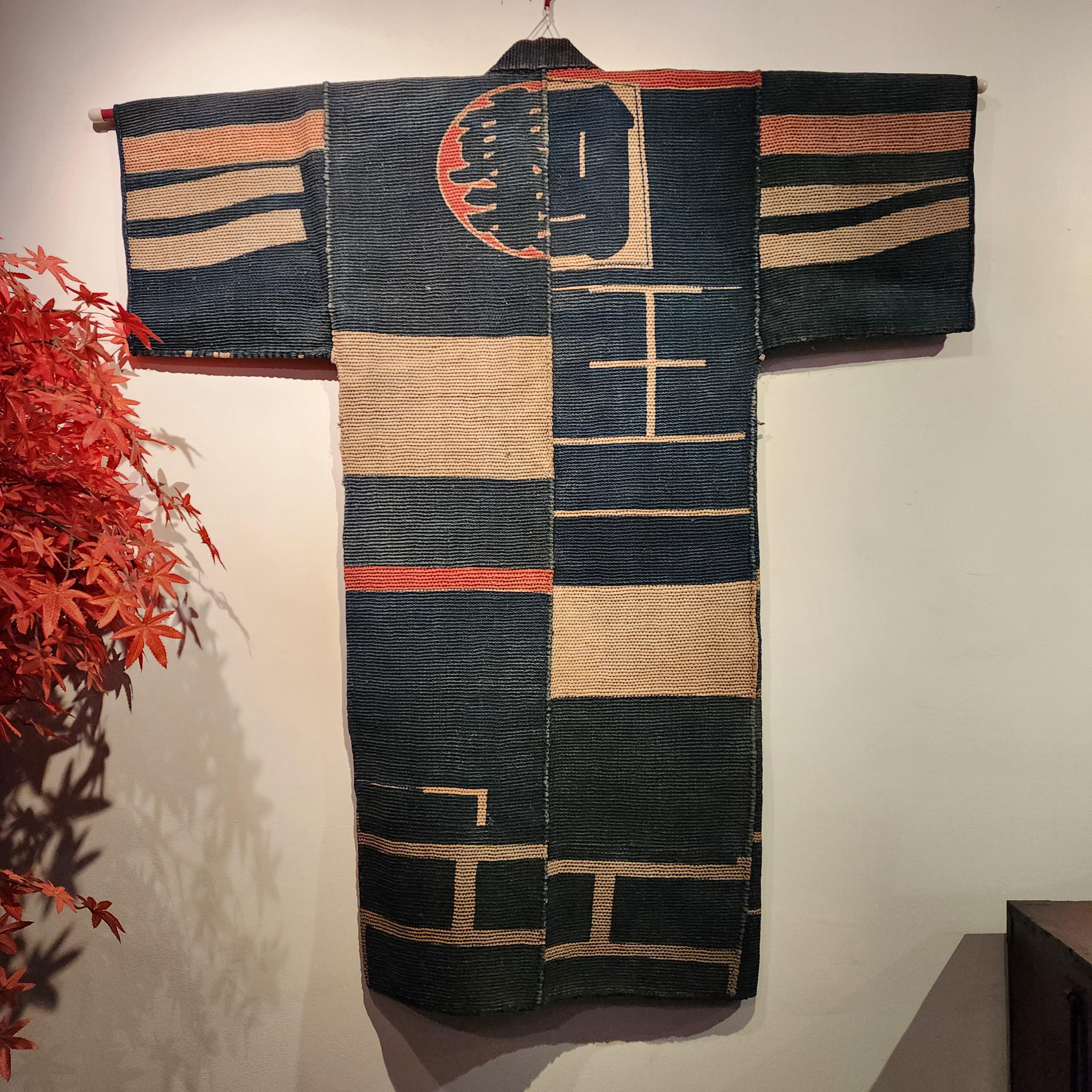 1900年代 明治時代のアンティーク刺子藍火消長半纏 - Etsy 日本