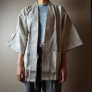 Geometric Pattern Noragi Kimono Jacket