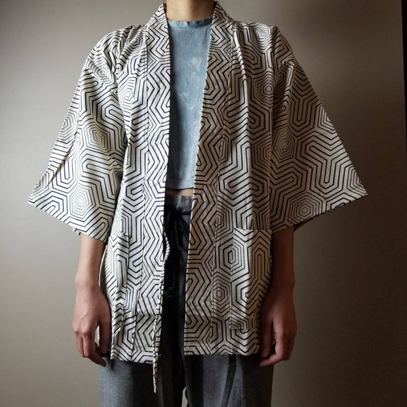 Geometric Pattern Noragi Kimono Jacket 