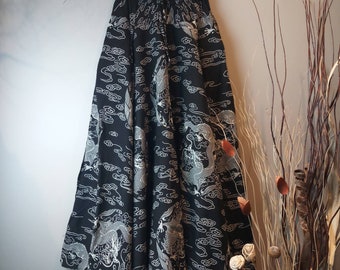 Black Dragon 8 Panel Long Skirts