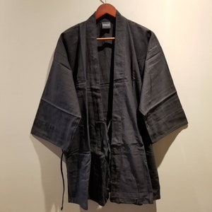 Black noragi kimono hanten jacket