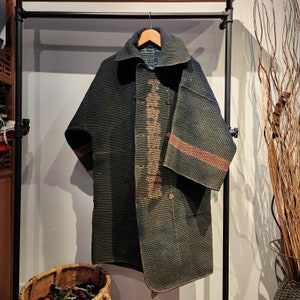 Antique Japanese Indigo Reversible Fireman's Hanten Jacket