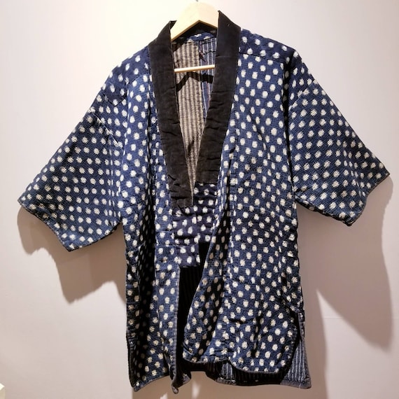 Antique Japanese Indigo Blue Sashiko Noragi Jacket