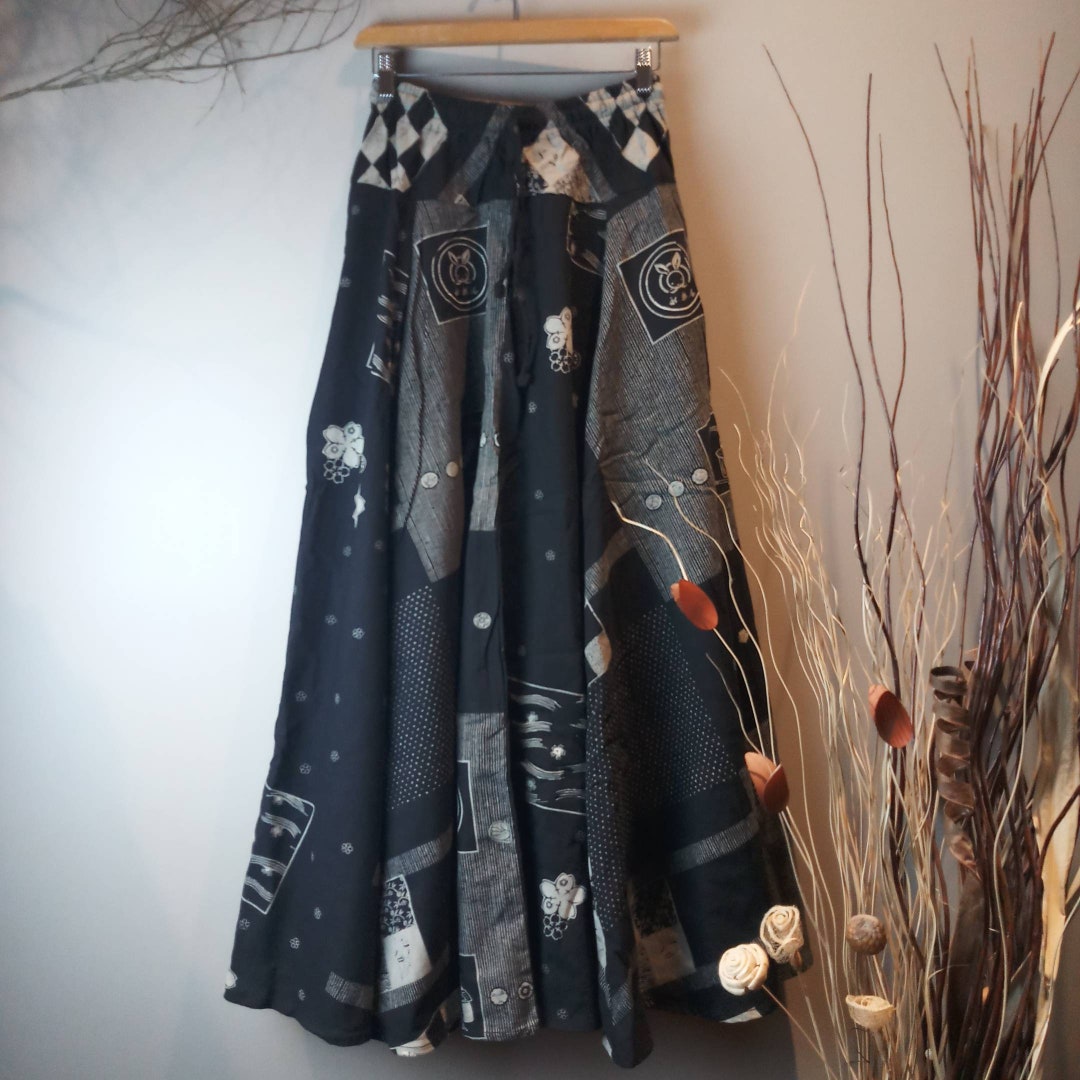 Black Bunny Kamon 8 Panel Long Skirts - Etsy