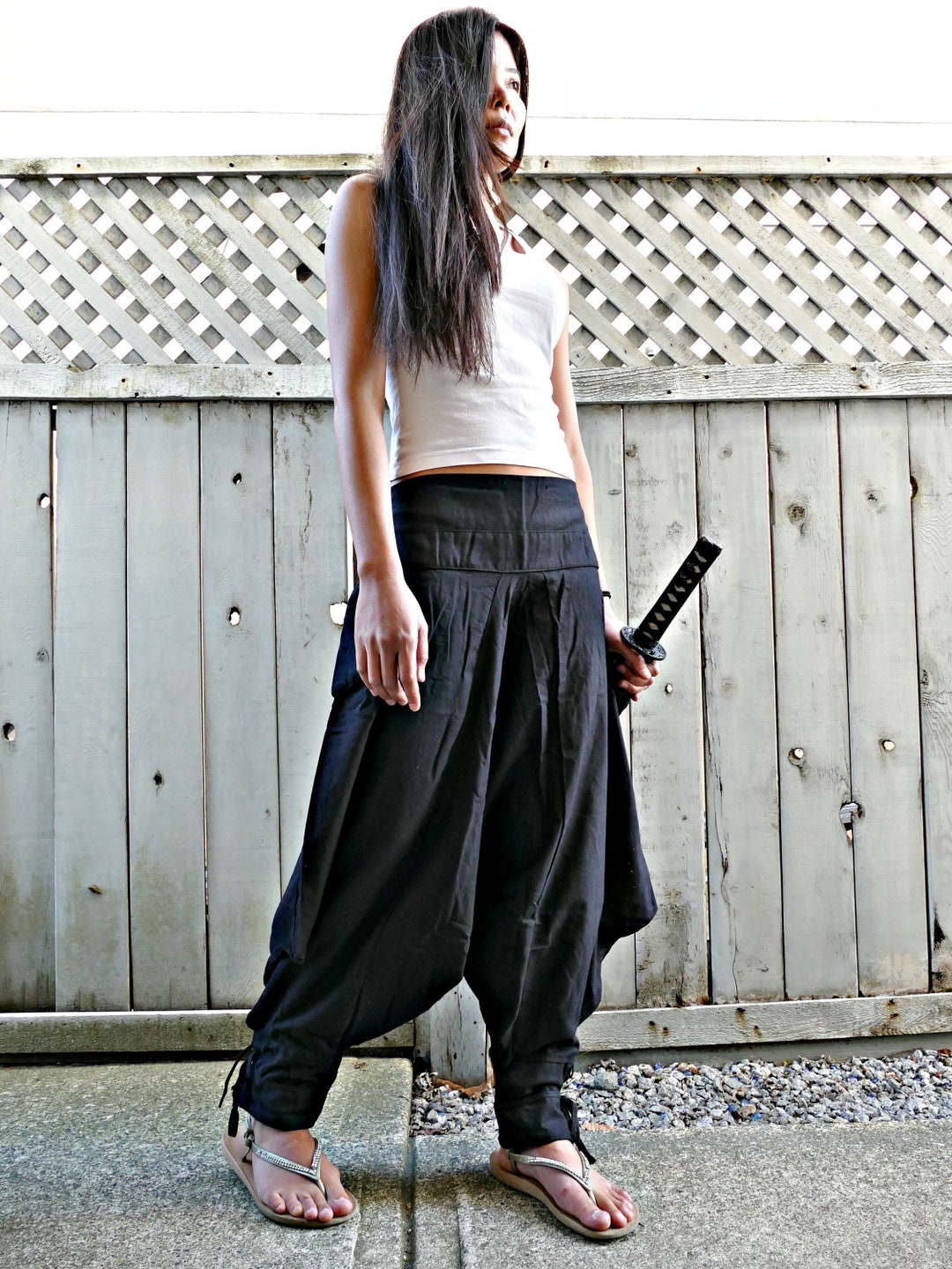 Black Tribal Warrior Harem Pants -  Canada