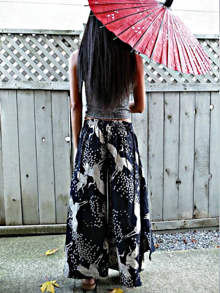 Black crane wide leg jumper hot sale
