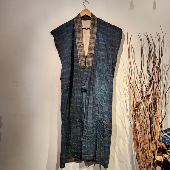 Vintage Japanese Boro Patchwork Long Noragi Vest - Etsy