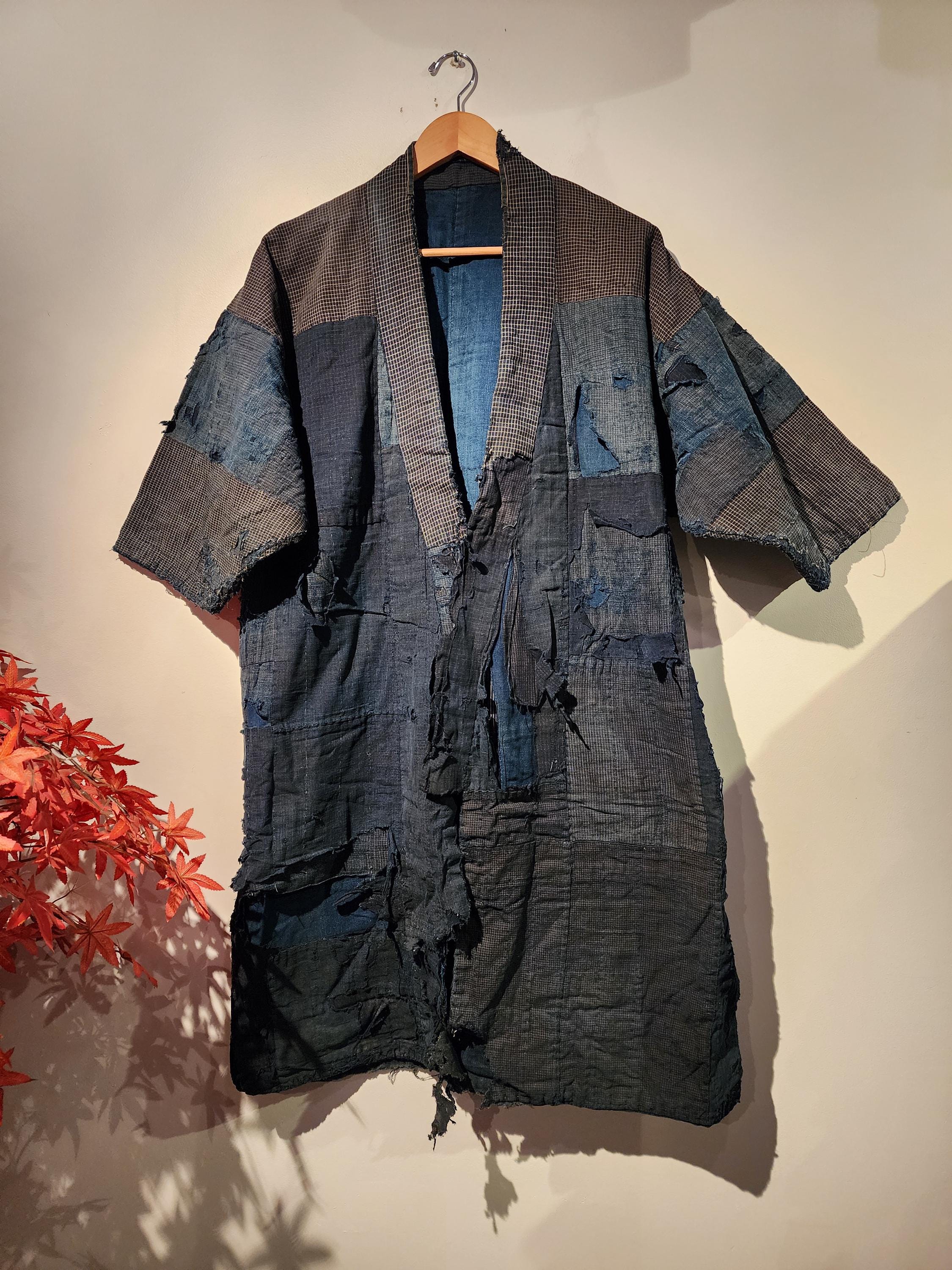 1930s Antique Indigo Boro Sashiko Tattered Patchwork Japanese