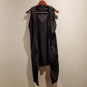 Black Modern style Hoodies Vest jacket #1-035