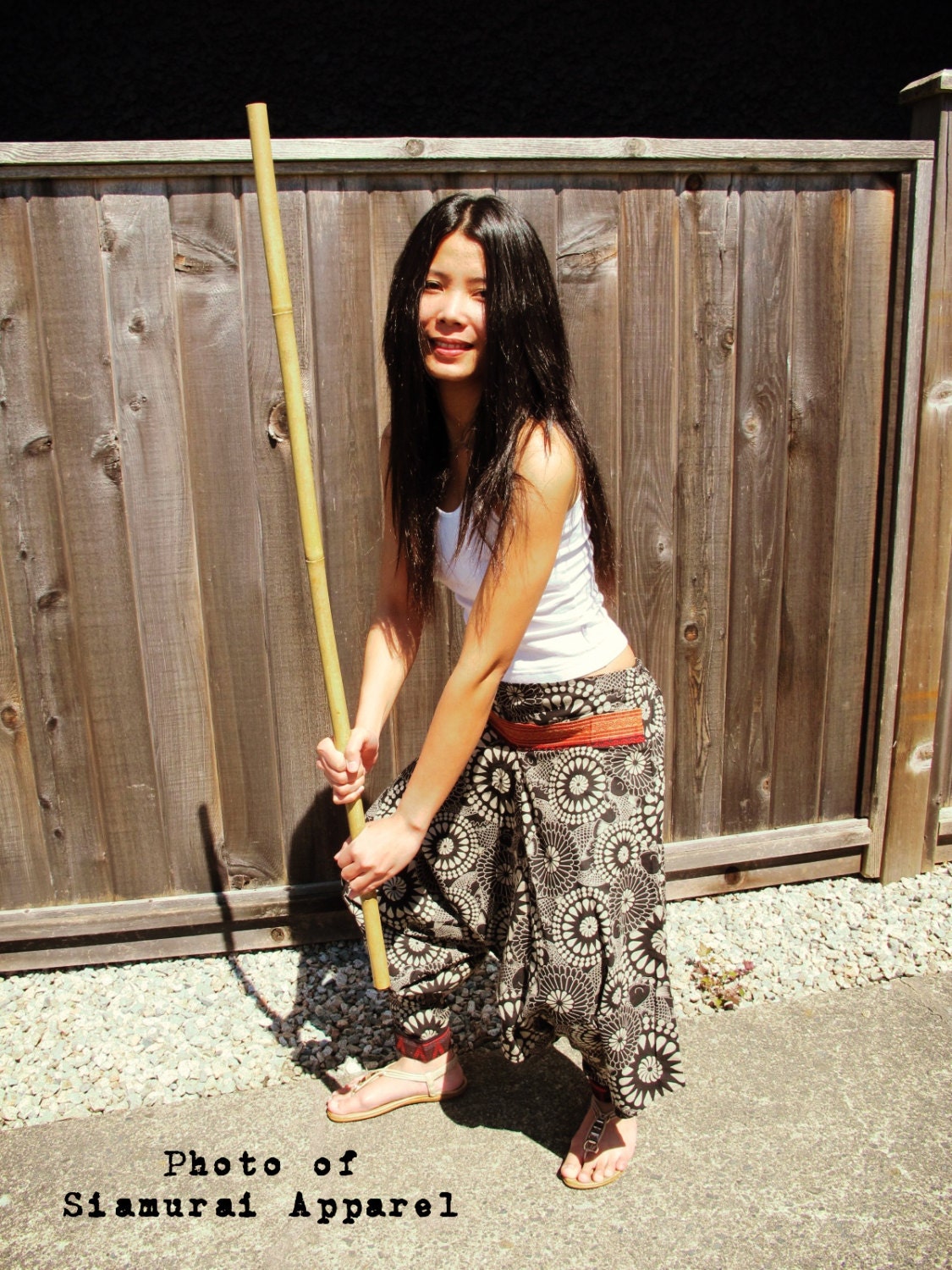 Black Patchwork Tribal Warrior Pants - Siamurai