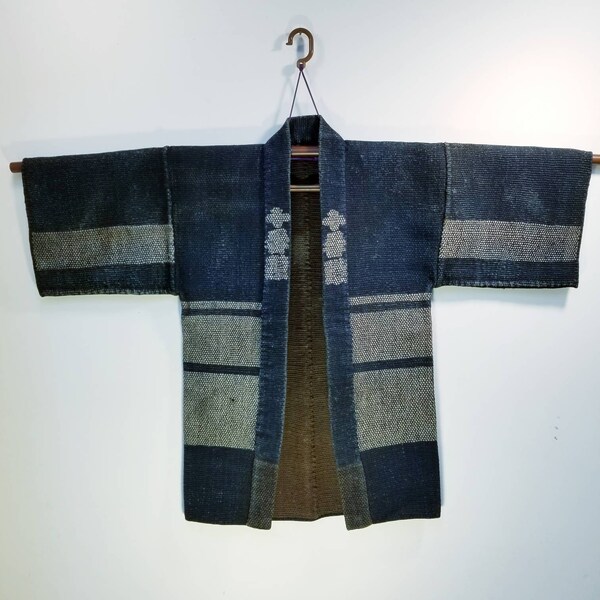 1920s Taisho Era Japanese Sashiko Fireman's Jacket Coat Antique Vintage