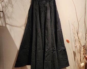 Plain Black 8 Panel Long Skirts