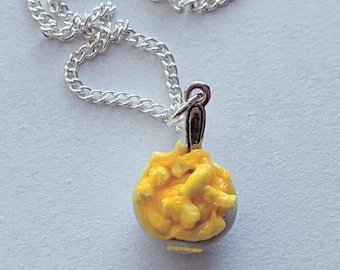 Bowl of Macaroni and Cheese Necklace, Miniature Food Jewelry, Kid's Jewelry, Inedible Jewelry, Macaroni and Cheese Jewelry, Gifts for Foodie