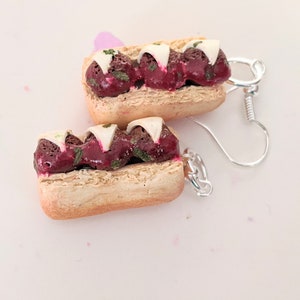 Meatball Parmesan Sub Earrings Miniature Food Jewelry Meatball Earrings Gifts for Foodies, Inedible Jewelry, Junk Food Jewelry, Kawaii image 4