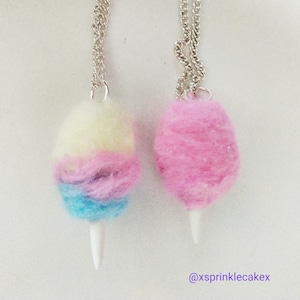 Cotton Candy Necklace, Miniature Food Jewelry, Inedible Jewelry, Junk Food Jewelry, Gifts for Foodies, Carnival Food Jewelry, Kawaii Jewelry