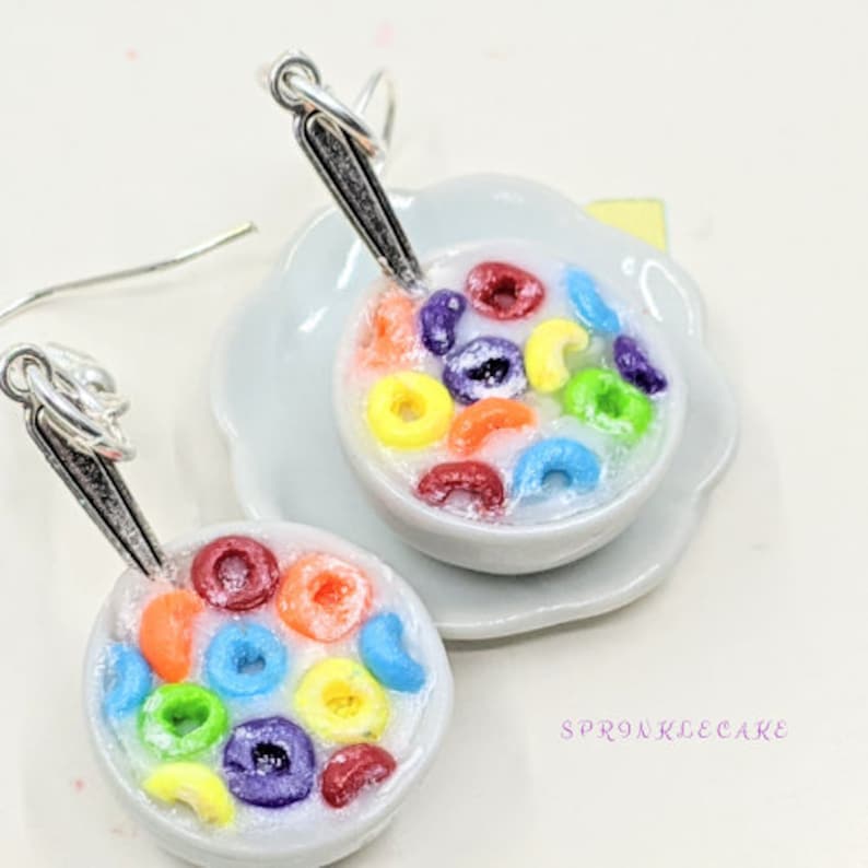 Fruity Cereal Earrings, Miniature Food Jewelry, Inedible Jewelry ...