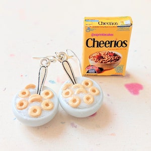 Bowl of Breakfast Cereal Earrings, Miniature Food Jewelry, Inedible Jewelry, Breakfast Charm, Breakfast Cereal Jewelry, Breakfast Jewelry