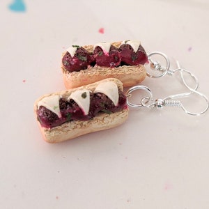 Meatball Parmesan Sub Earrings Miniature Food Jewelry Meatball Earrings Gifts for Foodies, Inedible Jewelry, Junk Food Jewelry, Kawaii image 6