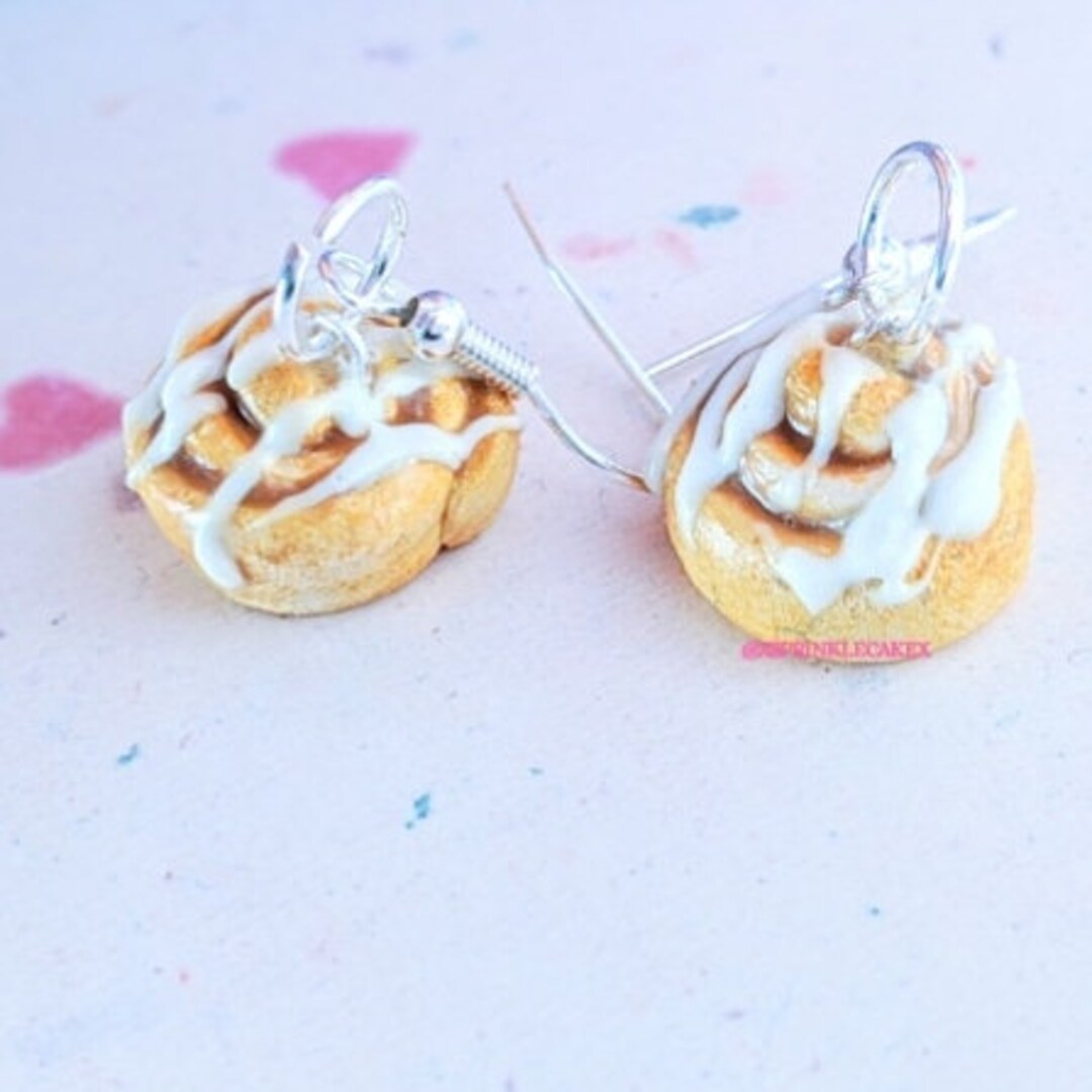 Cinnamon Roll Earrings Miniature Food Jewelry, Inedible Jewelry, Gifts