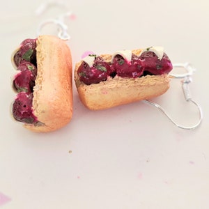 Meatball Parmesan Sub Earrings Miniature Food Jewelry Meatball Earrings Gifts for Foodies, Inedible Jewelry, Junk Food Jewelry, Kawaii image 3