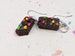 Cosmic Brownie Earrings, Miniature Food Jewelry, Inedible Jewelry, Brownie Charm, Chocolate Brownie Jewelry, Gifts for Foodie, Kawaii 