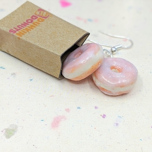 Glazed Donut Earrings, Miniature Food Jewelry, Inedible Jewelry, Doughnut Jewelry, Coffee Earrings, Gifts for Foodies, Breakfast Jewelry