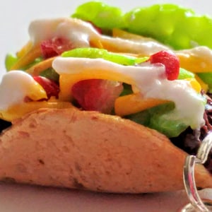 Taco Dangle Earrings - Miniature Food Jewelry - Fake Food Jewelry - Gifts for Foodies - Inedible Jewelry - Kid&#39;s Jewelry, Junk Food Earrings
