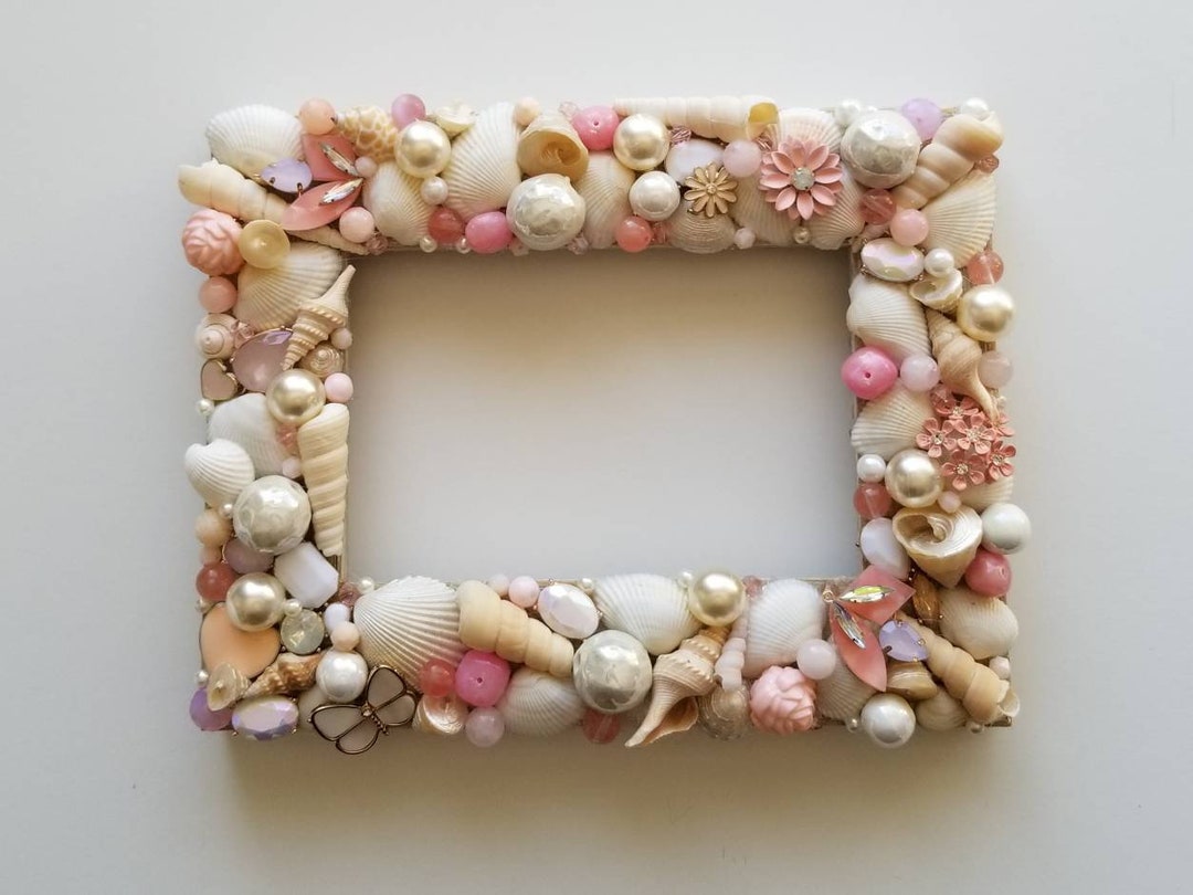 Pink, Pearl, and Sea Shell Jeweled 4x6 Picture Frame Etsy