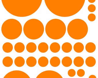 Super lumineux Orange à pois en forme de Stickers pour ADO, enfant, bébé, pépinière, murs de chambre dortoir - amovible Custom Made - Super facile à installer