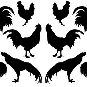 10 Roosters Wall Decals Stickers Many Colors Available Great for Kitchens Bedrooms Dorm Room Removable Custom Made Easy to Install Rooster