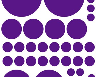 70 vinyle violet foncé à pois chambre mur Stickers Autocollants ADO enfants bébé fille chambre d’enfant chambre dortoir amovible sur-mesure facile à installer