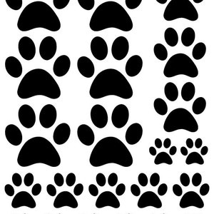 44 Black Paw Prints Vinyl Wall Decals Stickers Bedroom Teen Kids Baby Dorm Room Cat Dog Pet Removable Custom Easy to Install Wall Art