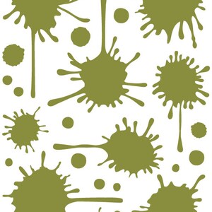 Paint Splatter Wall Decal in Olive Green