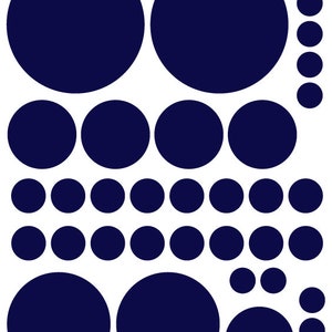 70 marineblauw Vinyl Polka Dots slaapkamer muur stickers Stickers tiener kinderen Baby Nursery slaapzaal - verwisselbare muur Stickers - eenvoudig te installeren