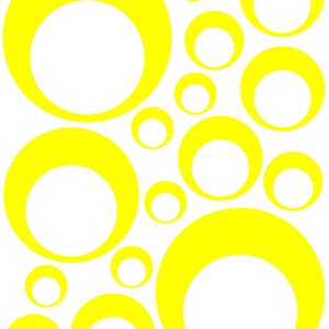 Cercle jaune dans un cercle de bulles air decals IT idéal pour ADO, enfant, bébé, pépinière, murs de la salle dortoir amovible Custom Made facile à installer image 2