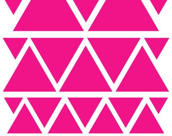 Hot Pink Triangle Wall Decals & Wall Stickers