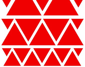 Décalques de mur de triangle rouge et autocollants de mur