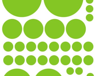 70 lime vinyle vert à pois chambre mur Stickers Autocollants ADO enfants bébé fille chambre d’enfant chambre dortoir - graphique mural amovible - facile à installer