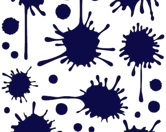 Paint Splatter Wall Decal in Navy Blue