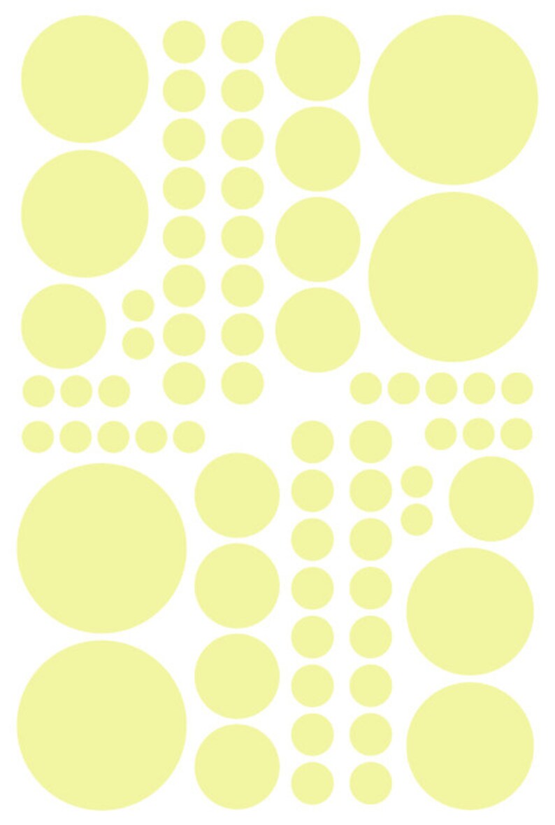 Removable Wall Stickers Kids Rooms Teen/'s Great for the Bedroom Nursery/'s and Dorm Rooms Pale Yellow Vinyl Polka Dots