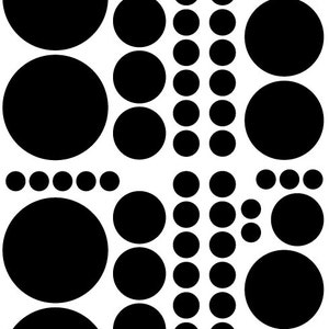 Black Polka Dots Vinyl Decals great for Teen, Kids, Baby, Nursery, Dorm Room Walls - Removable Custom Made - Super Easy to Install