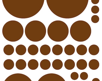 70 vinyle brun chocolat foncé à pois chambre mur Stickers Autocollants ADO enfants bébé crèche dortoir - Stickers muraux amovibles